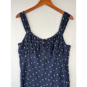 Cottagecore Daisy Print Midi Dress Ruched Tie Neck Madewell NWT 12